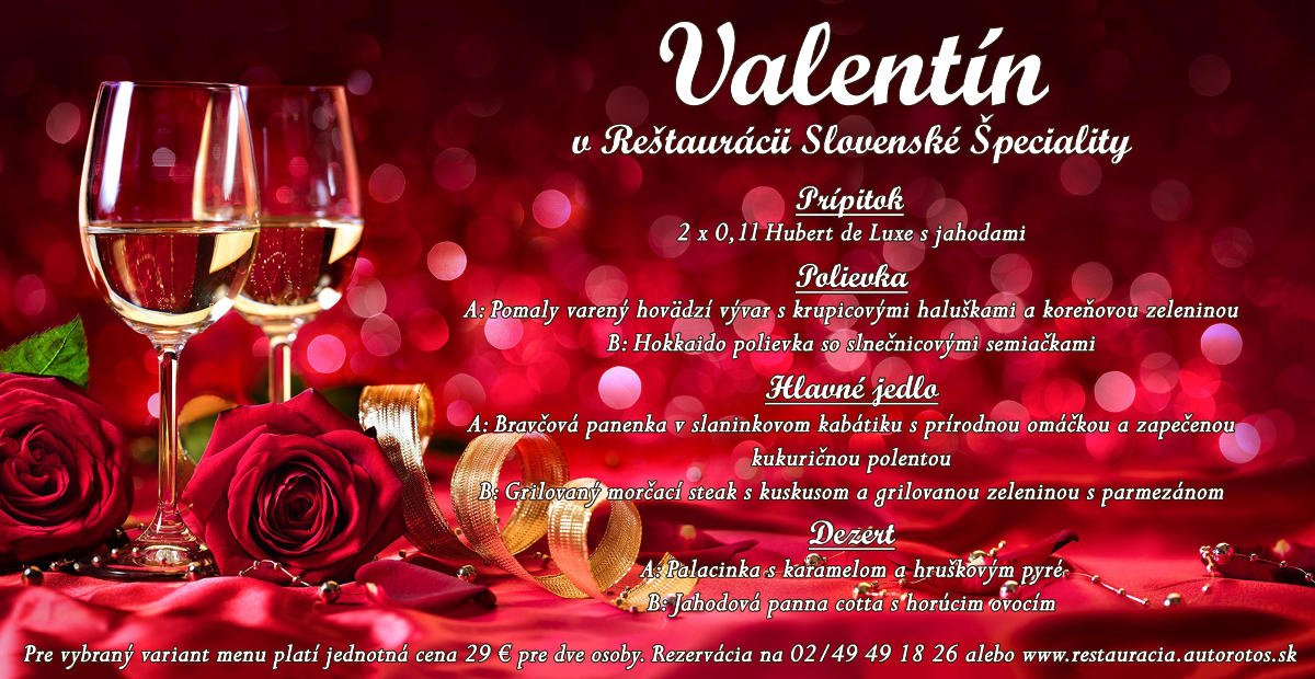 Valentínske menu pre 2 osoby ❤